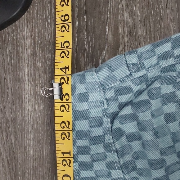 Women's Straight Leg Checkered Denim Pant | Future Collective | 24 - Picture 11 of 13